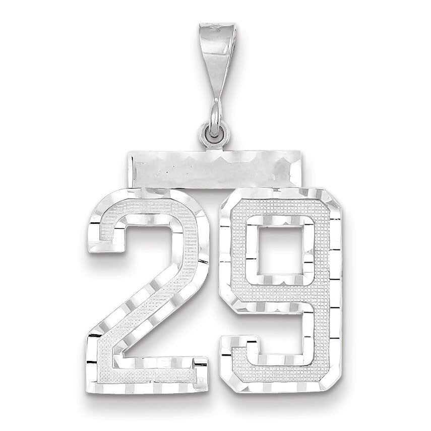 Number 29 Charm 14k white Gold Large Diamond -cut WLN29, MPN: WLN29, 883957123585