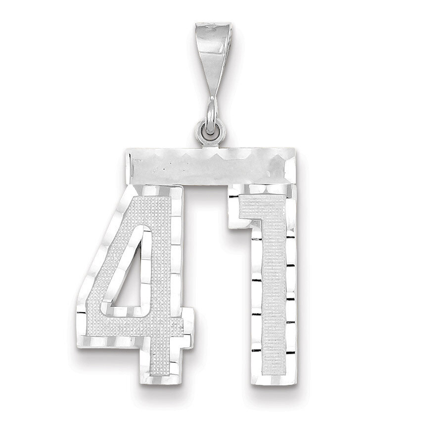 Number 41 Charm 14k white Gold Large Diamond -cut WLN41, MPN: WLN41, 883957123707