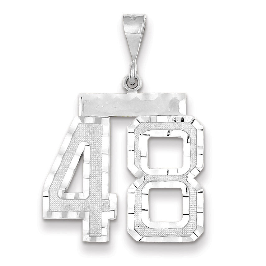 Number 48 Charm 14k white Gold Large Diamond -cut WLN48, MPN: WLN48, 883957124247