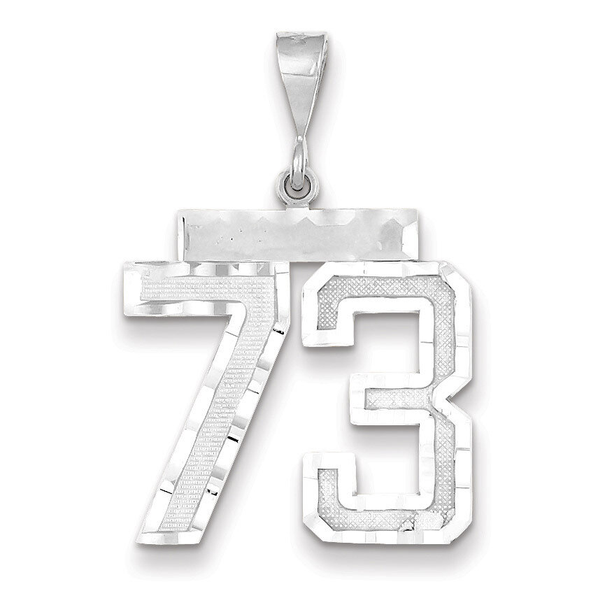 Number 73 Charm 14k white Gold Large Diamond -cut WLN73, MPN: WLN73, 883957124490