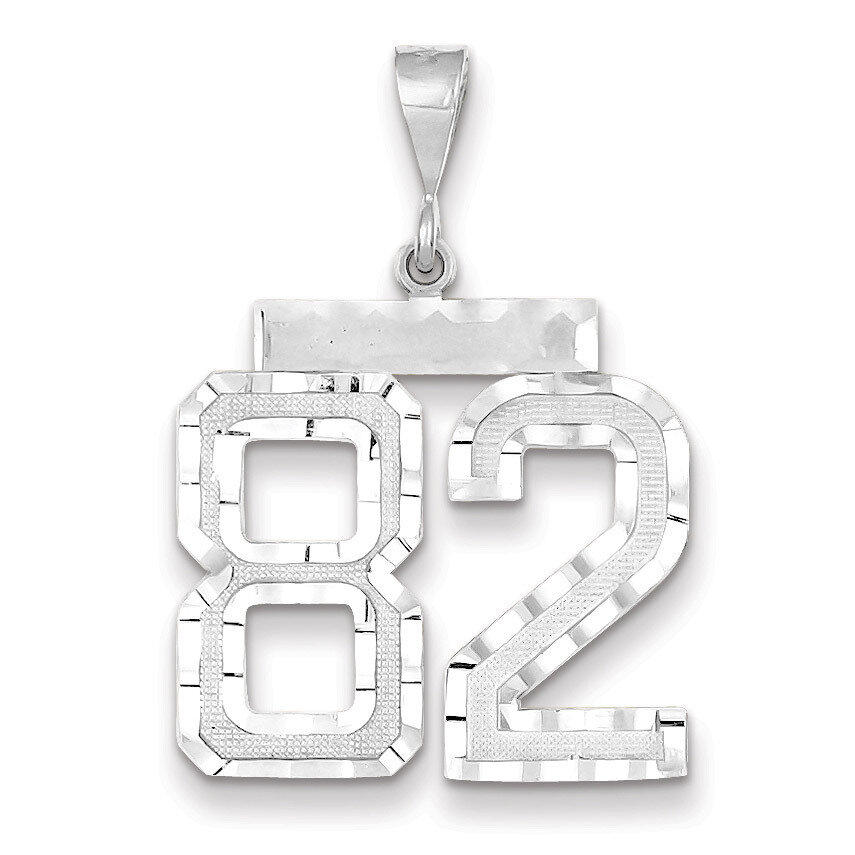 Number 82 Charm 14k white Gold Large Diamond -cut WLN82, MPN: WLN82, 883957124582
