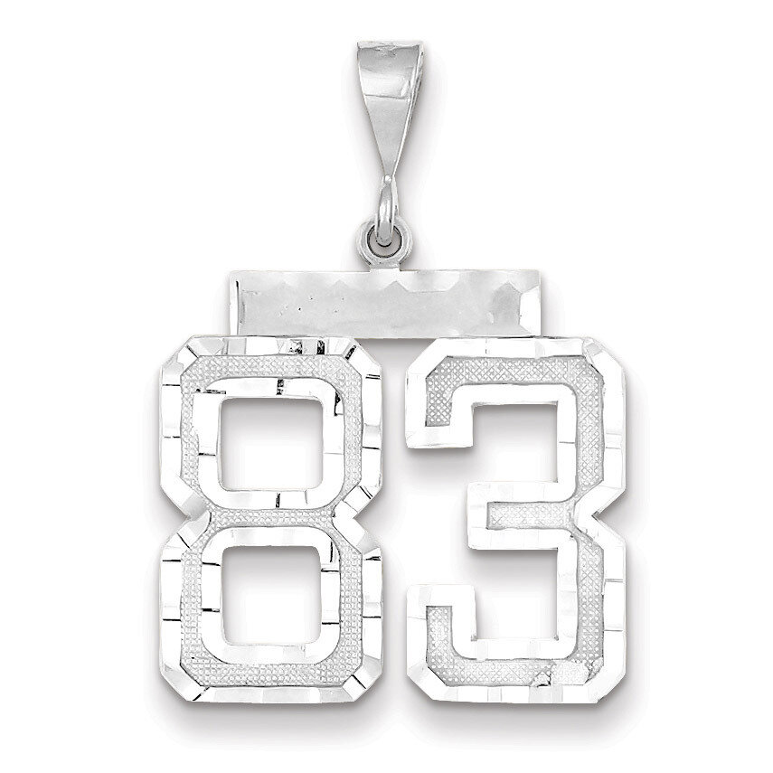 Number 83 Charm 14k white Gold Large Diamond -cut WLN83, MPN: WLN83, 883957124599