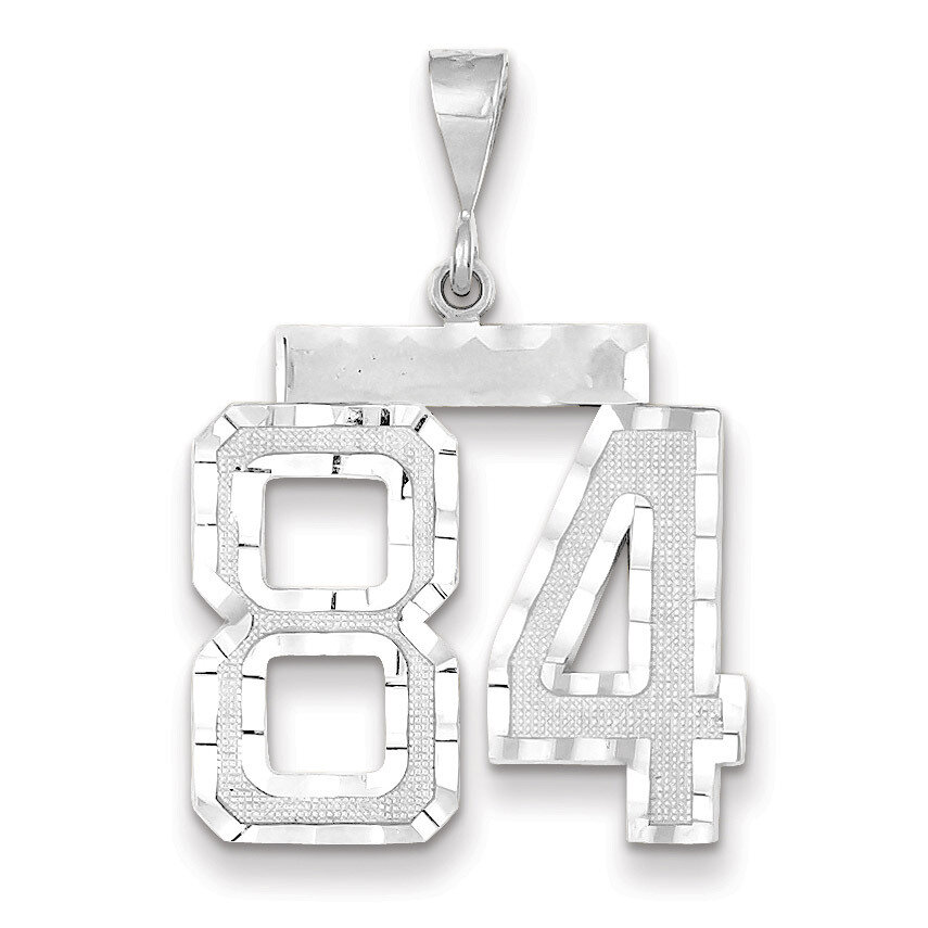 Number 84 Charm 14k white Gold Large Diamond -cut WLN84, MPN: WLN84, 883957124605