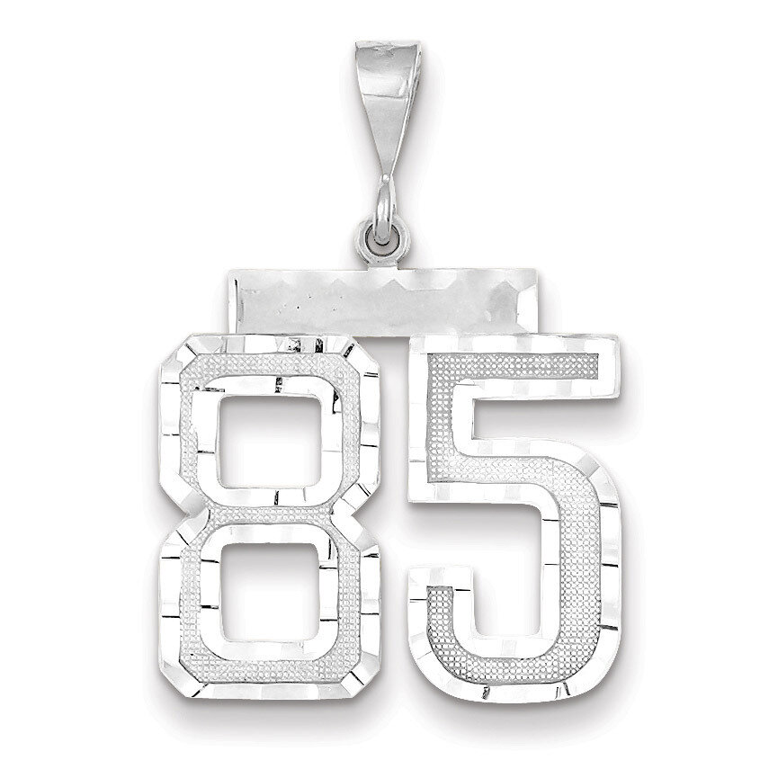 Number 85 Charm 14k white Gold Large Diamond -cut WLN85, MPN: WLN85, 883957124612