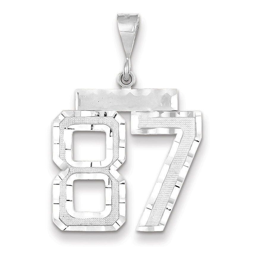 Number 87 Charm 14k white Gold Large Diamond -cut WLN87, MPN: WLN87, 883957124636