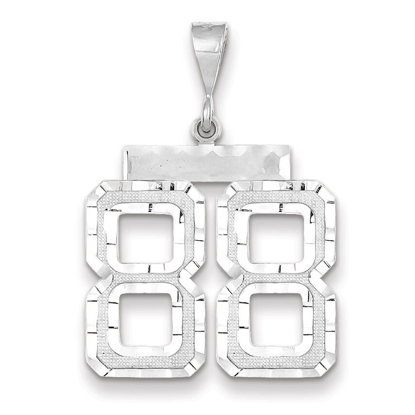 Number 88 Charm 14k white Gold Large Diamond -cut WLN88, MPN: WLN88, 883957124643