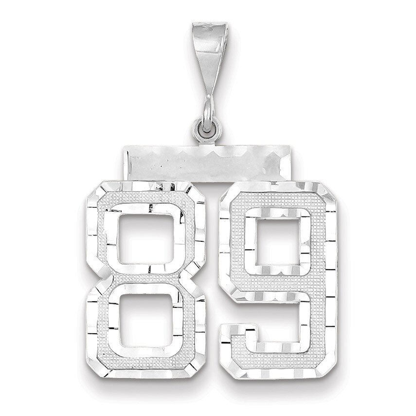 Number 89 Charm 14k white Gold Large Diamond -cut WLN89, MPN: WLN89, 883957124650