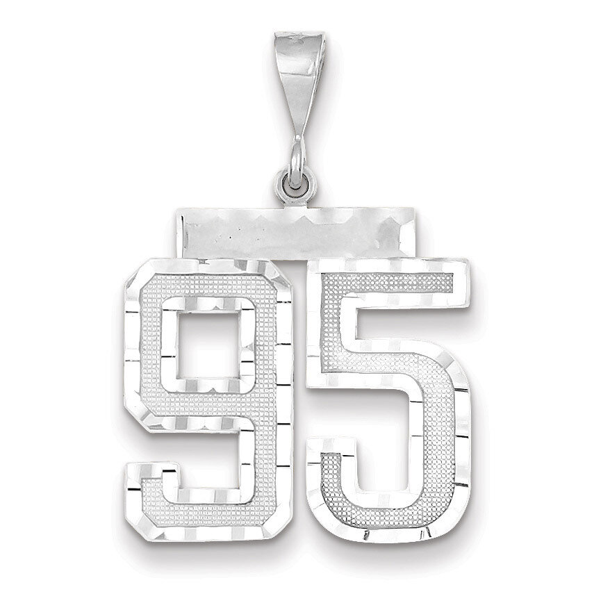 Number 95 Charm 14k white Gold Large Diamond -cut WLN95, MPN: WLN95, 883957124711