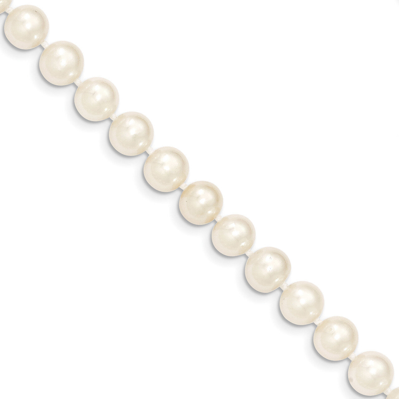 18 Inch 8-9mm White Near Round Fresh Water Cultured Pearl Necklace 14k Gold WPN080-18