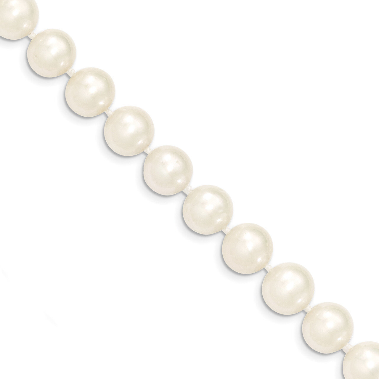 16 Inch 10-11mm White Near Round Fresh Water Cultured Pearl Necklace 14k Gold WPN100-16