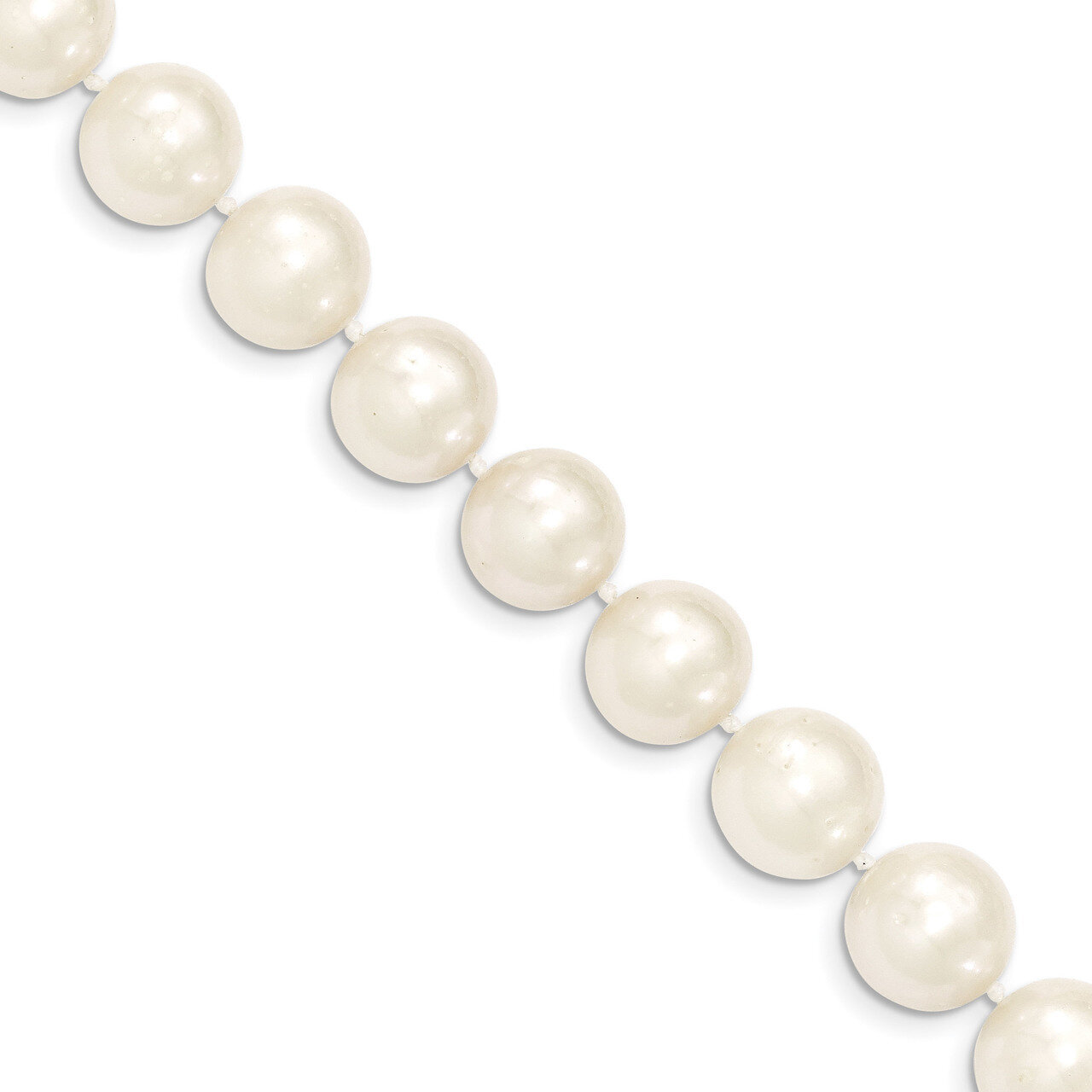 20 Inch 11-12mm White Near Round Fresh Water Cultured Pearl Necklace 14k Gold WPN110-20