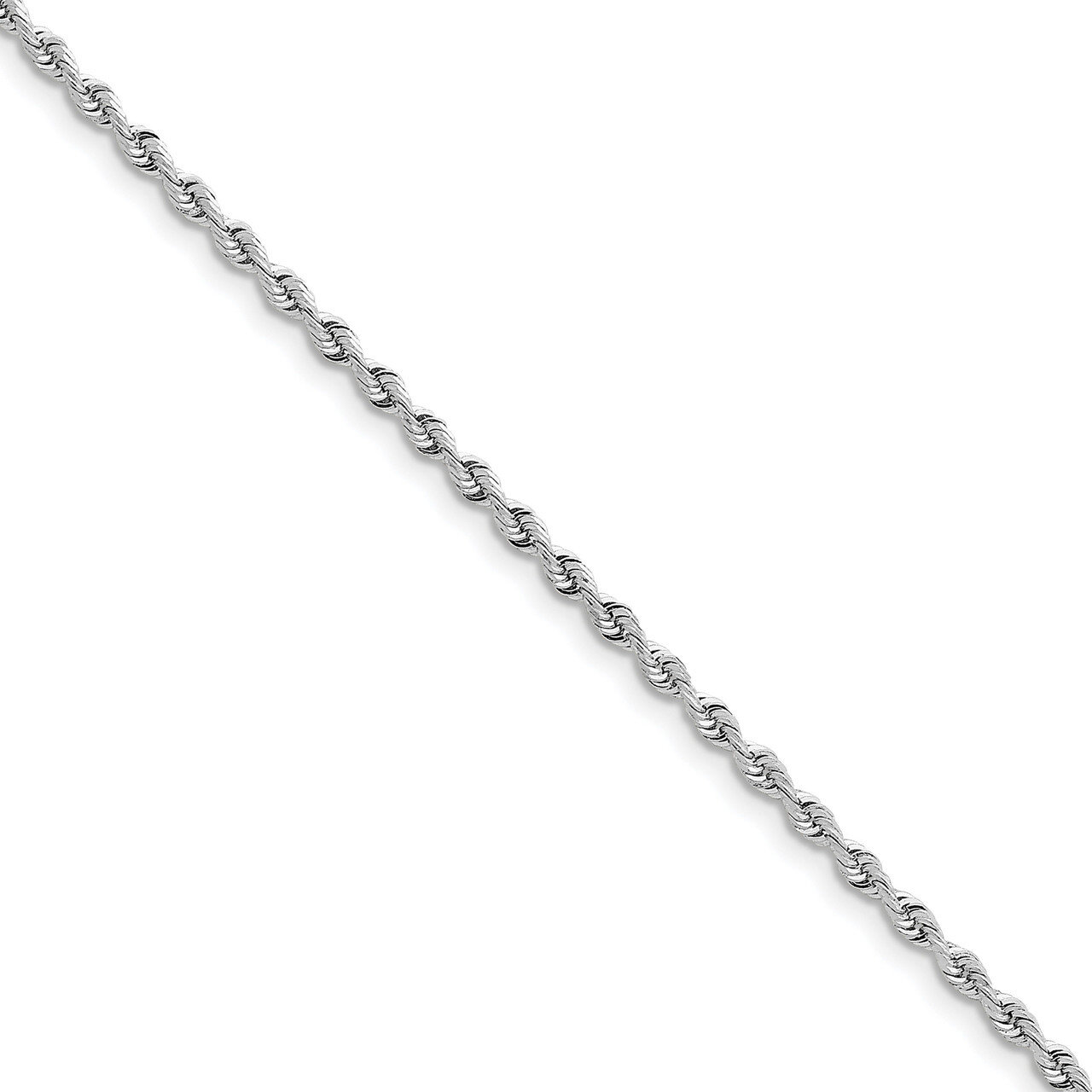 8 Inch 3.0mm Diamond -cut Quadruple Rope Chain 14k white Gold WQT023-8