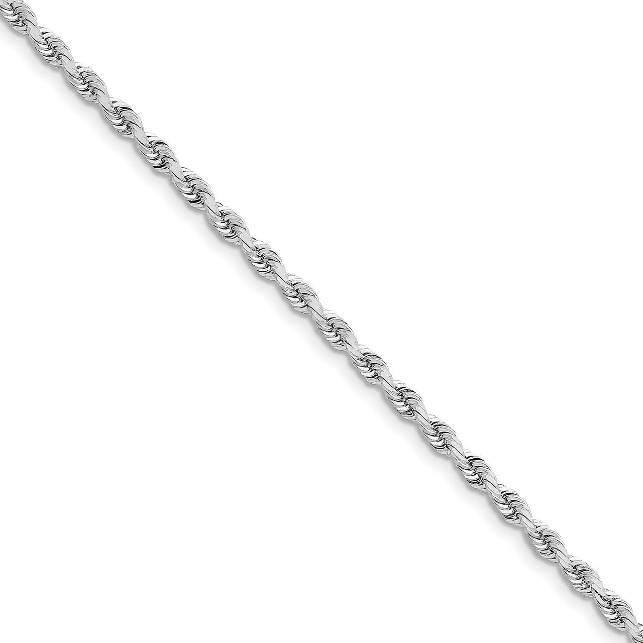 7 Inch 4mm Diamond -cut Quadruple Rope Chain 14k white Gold WQT030-7