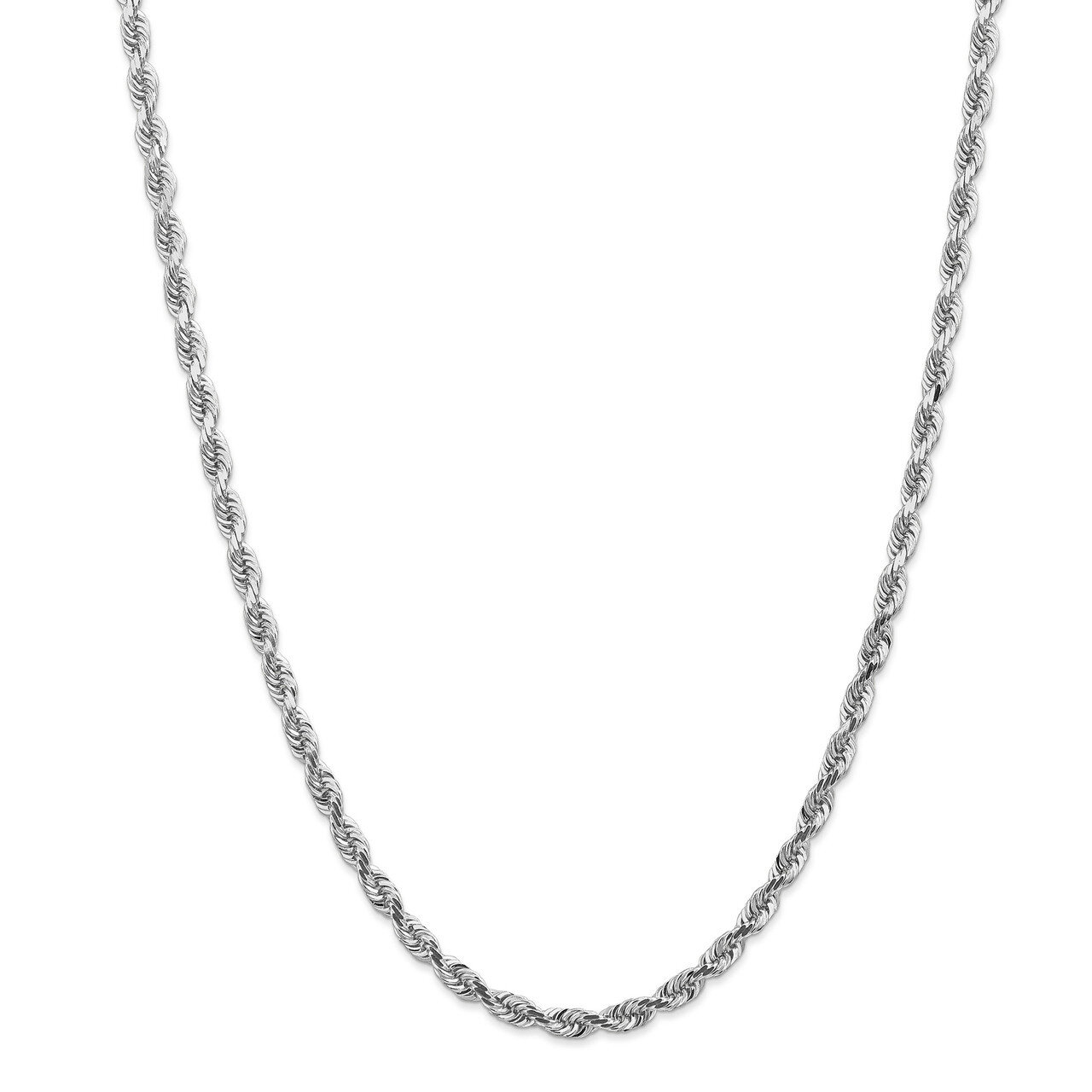 30 Inch 4.5mm Diamond -cut Quadruple Rope Chain 14k white Gold WQT035-30