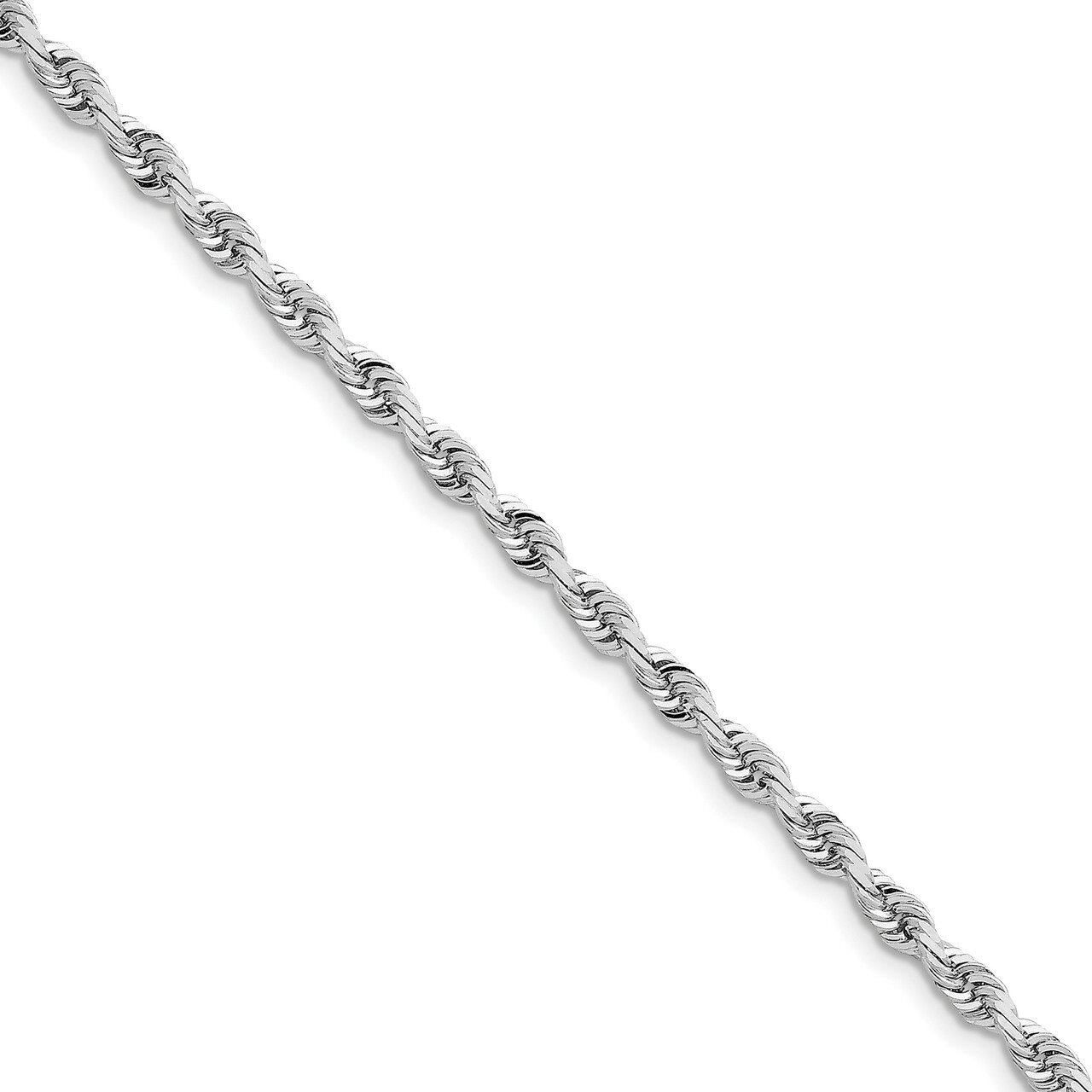 7 Inch 4.5mm Diamond -cut Quadruple Rope Chain 14k white Gold WQT035-7
