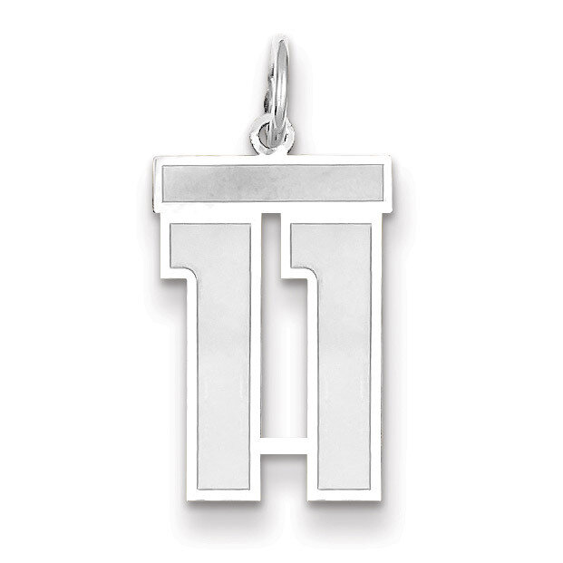 Number 11 Charm Medium Satin 14k white Gold WSM11, MPN: WSM11, 883957077178