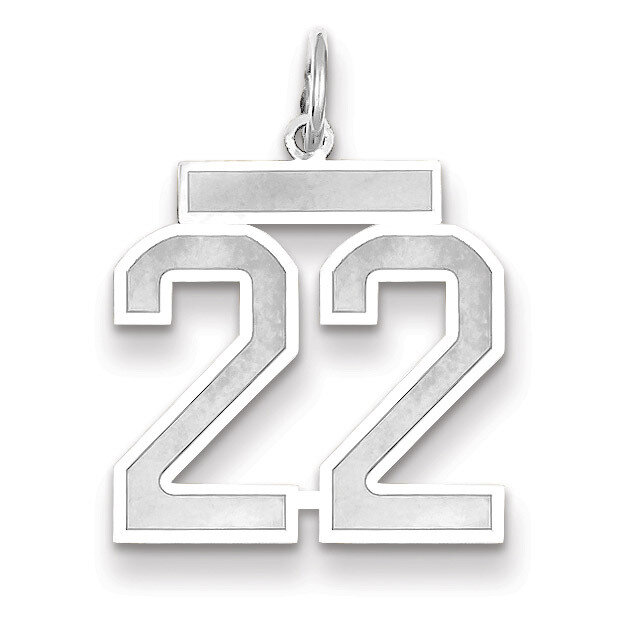 Number 22 Charm Medium Satin 14k white Gold WSM22, MPN: WSM22, 883957077284