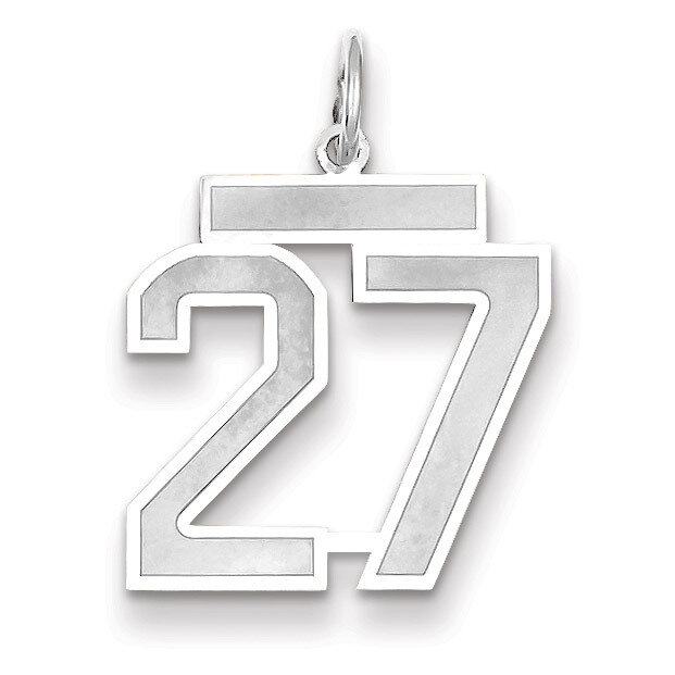 Number 27 Charm Medium Satin 14k white Gold WSM27, MPN: WSM27, 883957077338