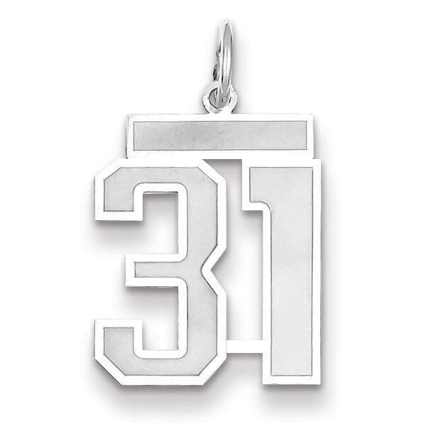 Number 31 Charm Medium Satin 14k white Gold WSM31, MPN: WSM31, 883957077376