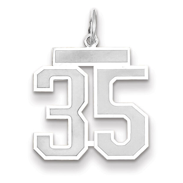 Number 35 Charm Medium Satin 14k white Gold WSM35, MPN: WSM35, 883957077413