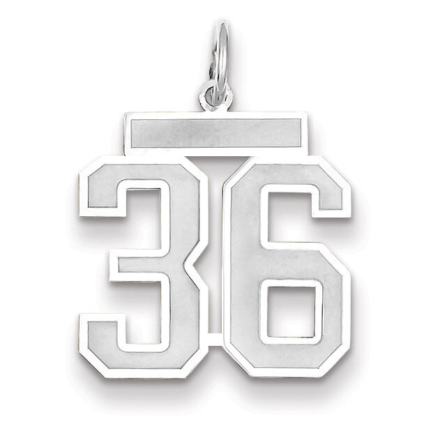 Number 36 Charm Medium Satin 14k white Gold WSM36, MPN: WSM36, 883957077420