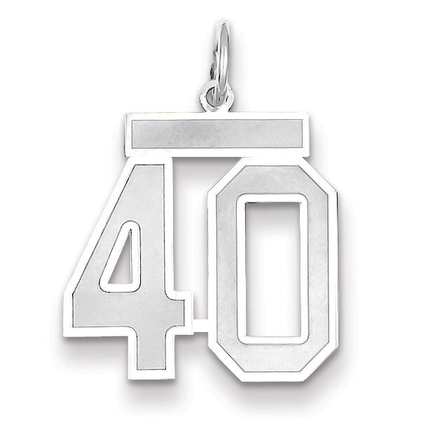Number 40 Charm Medium Satin 14k white Gold WSM40, MPN: WSM40, 883957077468