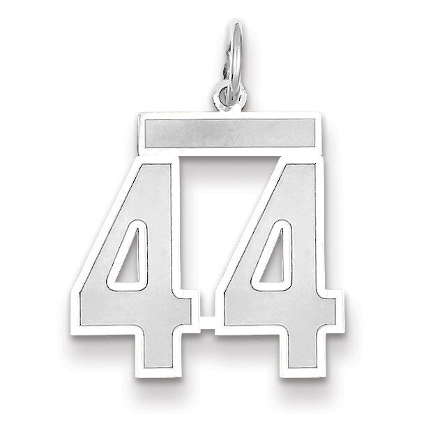 Number 44 Charm Medium Satin 14k white Gold WSM44, MPN: WSM44, 883957077505