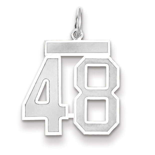 Number 48 Charm Medium Satin 14k white Gold WSM48, MPN: WSM48, 883957077543