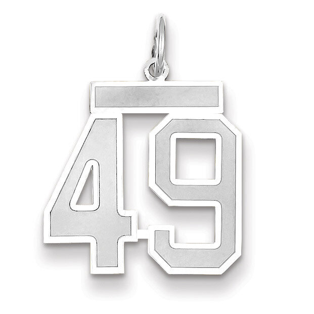 Number 49 Charm Medium Satin 14k white Gold WSM49, MPN: WSM49, 883957077550