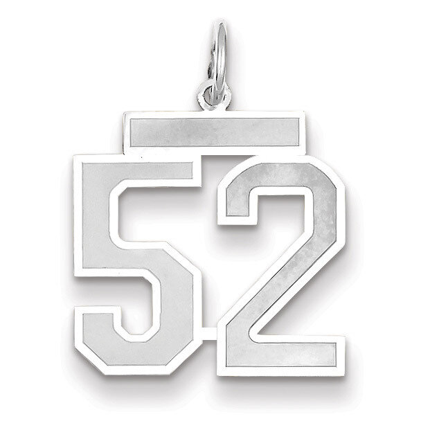 Number 52 Charm Medium Satin 14k white Gold WSM52, MPN: WSM52, 883957077581