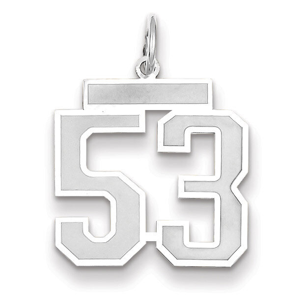 Number 53 Charm Medium Satin 14k white Gold WSM53, MPN: WSM53, 883957077598