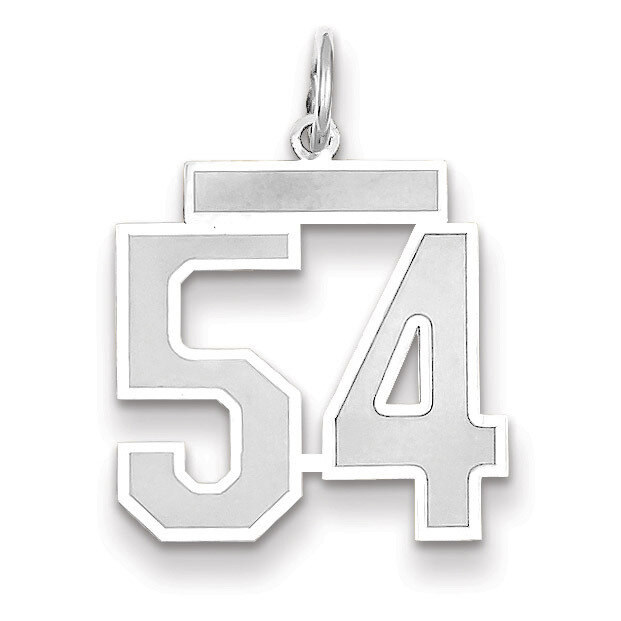 Number 54 Charm Medium Satin 14k white Gold WSM54, MPN: WSM54, 883957077604