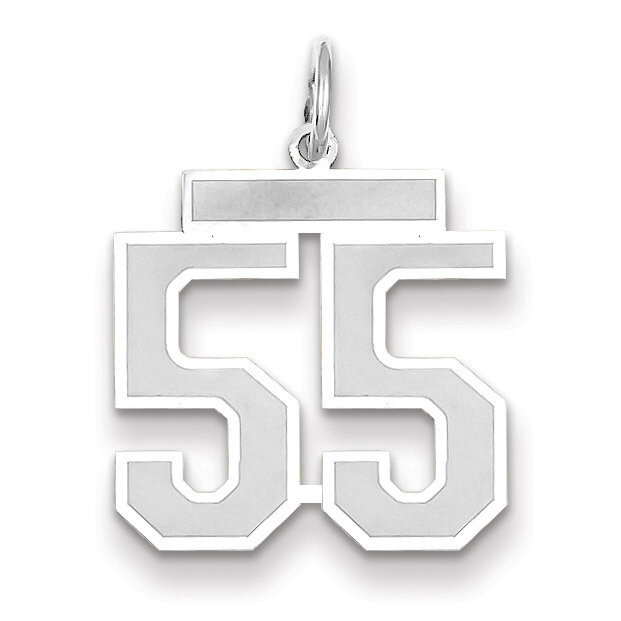 Number 55 Charm Medium Satin 14k white Gold WSM55, MPN: WSM55, 883957077611