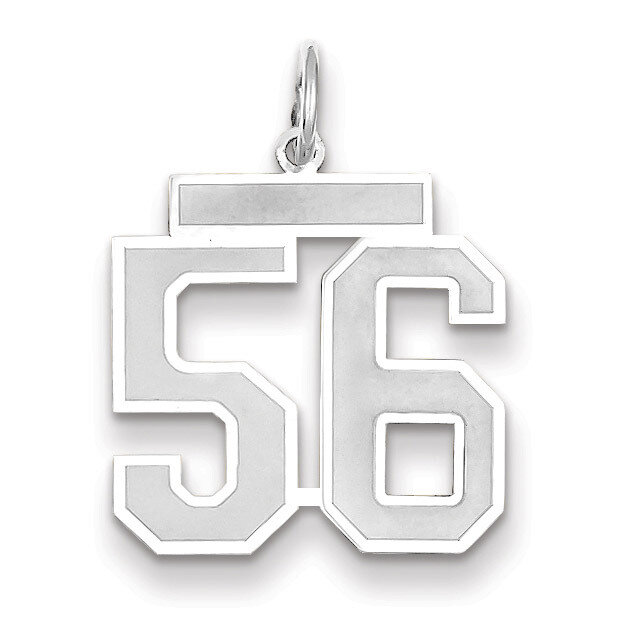 Number 56 Charm Medium Satin 14k white Gold WSM56, MPN: WSM56, 883957079172