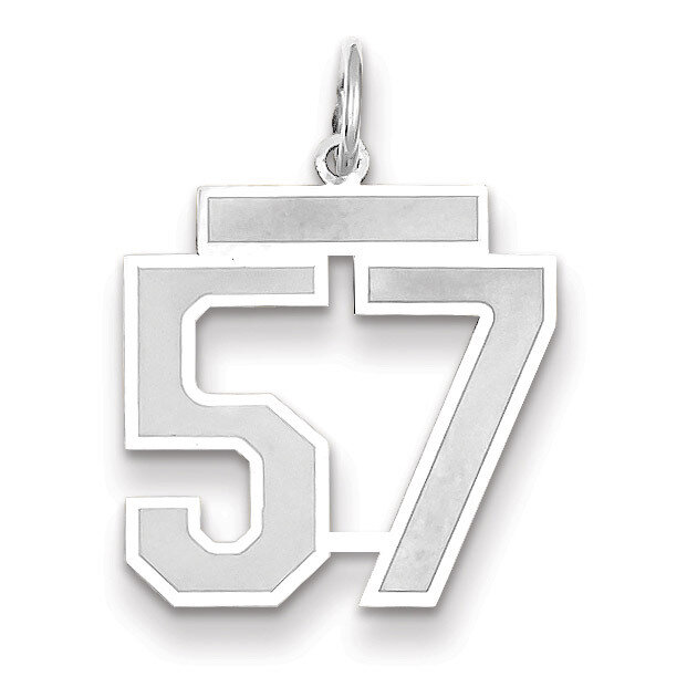 Number 57 Charm Medium Satin 14k white Gold WSM57, MPN: WSM57, 883957079196