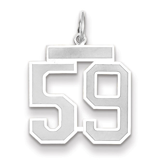 Number 59 Charm Medium Satin 14k white Gold WSM59, MPN: WSM59, 883957079219