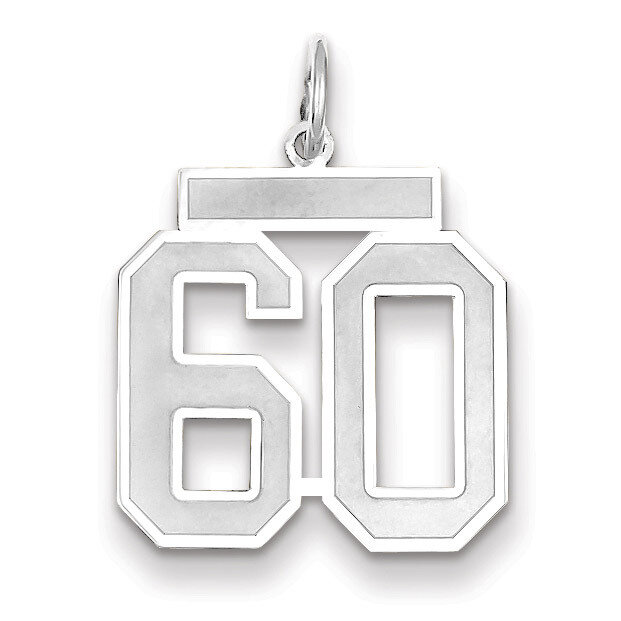 Number 60 Charm Medium Satin 14k white Gold WSM60, MPN: WSM60, 883957079226