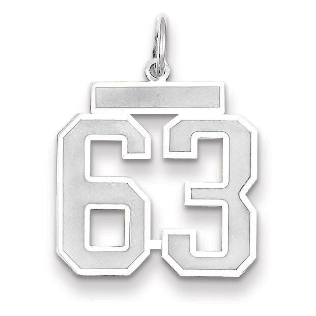 Number 63 Charm Medium Satin 14k white Gold WSM63, MPN: WSM63, 883957079257