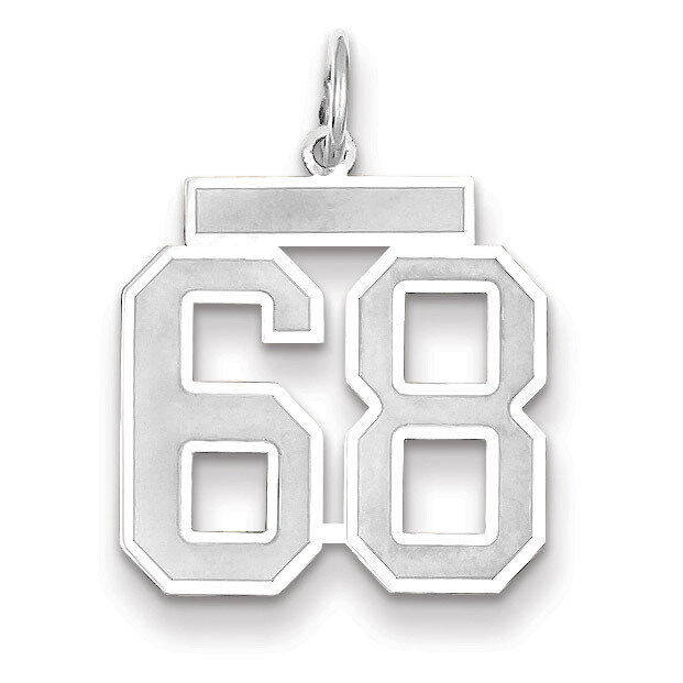 Number 68 Charm Medium Satin 14k white Gold WSM68, MPN: WSM68, 883957079301