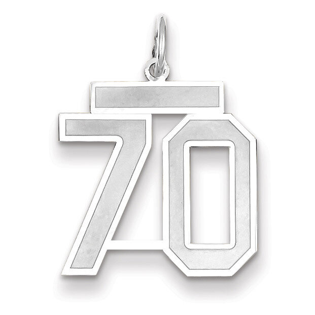 Number 70 Charm Medium Satin 14k white Gold WSM70, MPN: WSM70, 883957079325