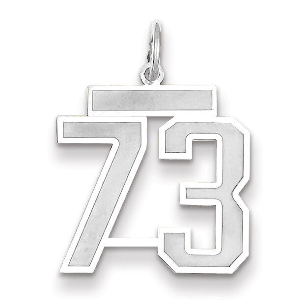 Number 73 Charm Medium Satin 14k white Gold WSM73, MPN: WSM73, 883957079356
