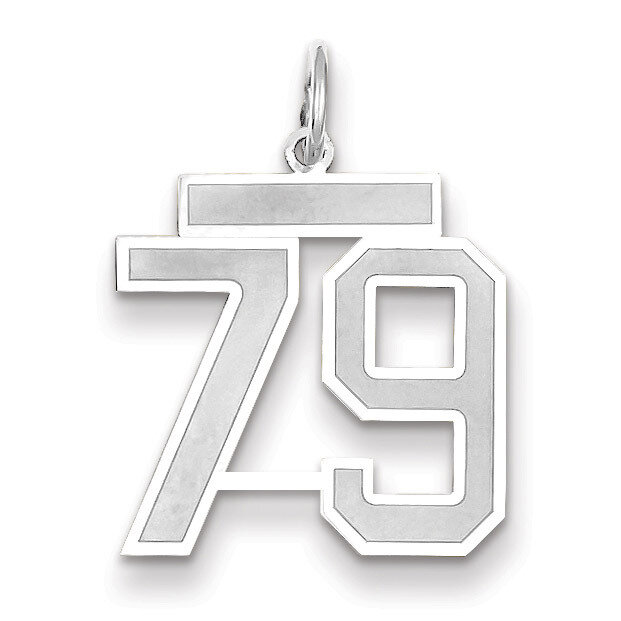 Number 79 Charm Medium Satin 14k white Gold WSM79, MPN: WSM79, 883957079417