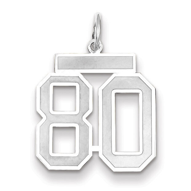 Number 80 Charm Medium Satin 14k white Gold WSM80, MPN: WSM80, 883957079424