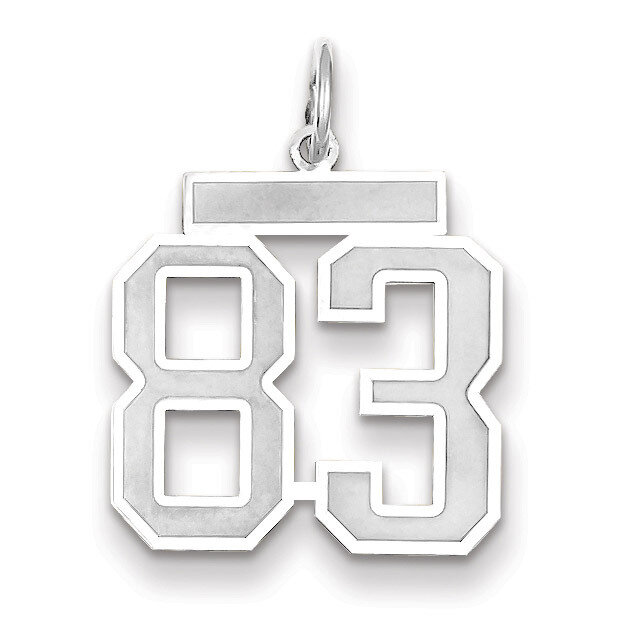 Number 83 Charm Medium Satin 14k white Gold WSM83, MPN: WSM83, 883957079455