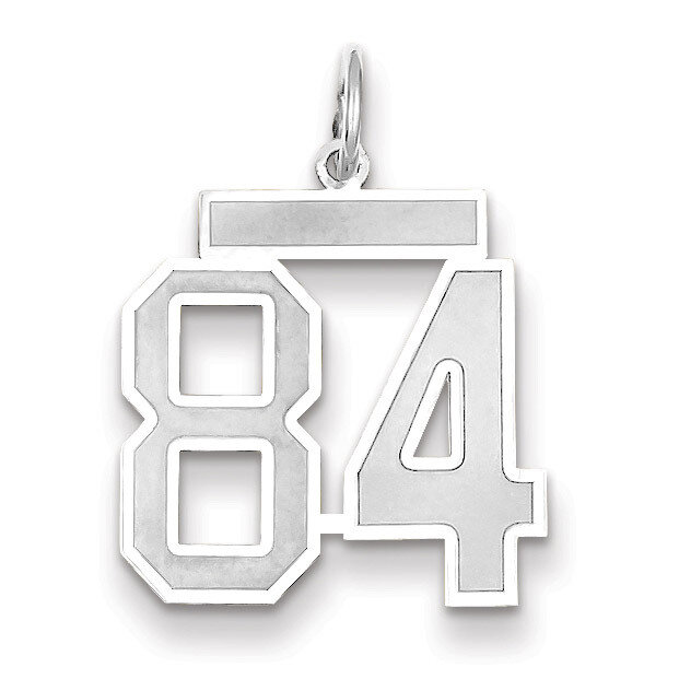 Number 84 Charm Medium Satin 14k white Gold WSM84, MPN: WSM84, 883957079462