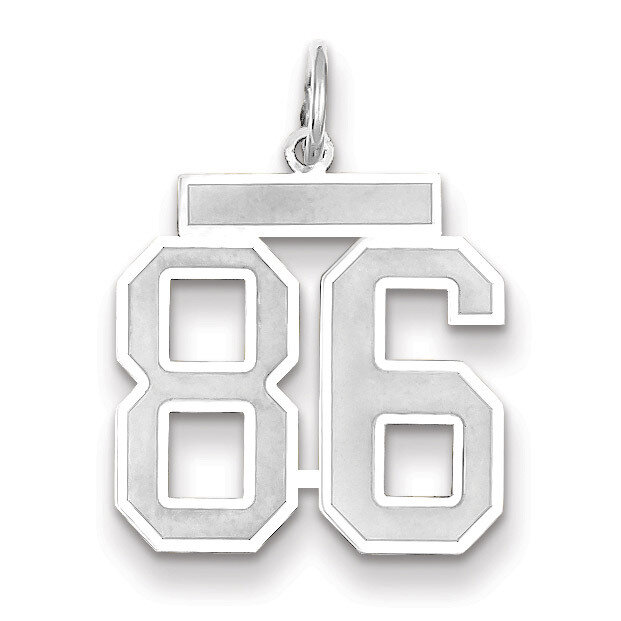 Number 86 Charm Medium Satin 14k white Gold WSM86, MPN: WSM86, 883957079486