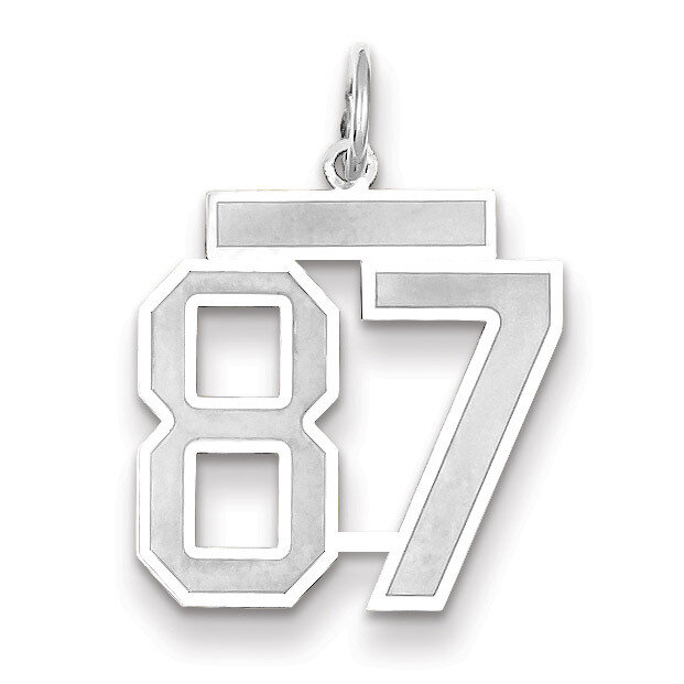 Number 87 Charm Medium Satin 14k white Gold WSM87, MPN: WSM87, 883957079493