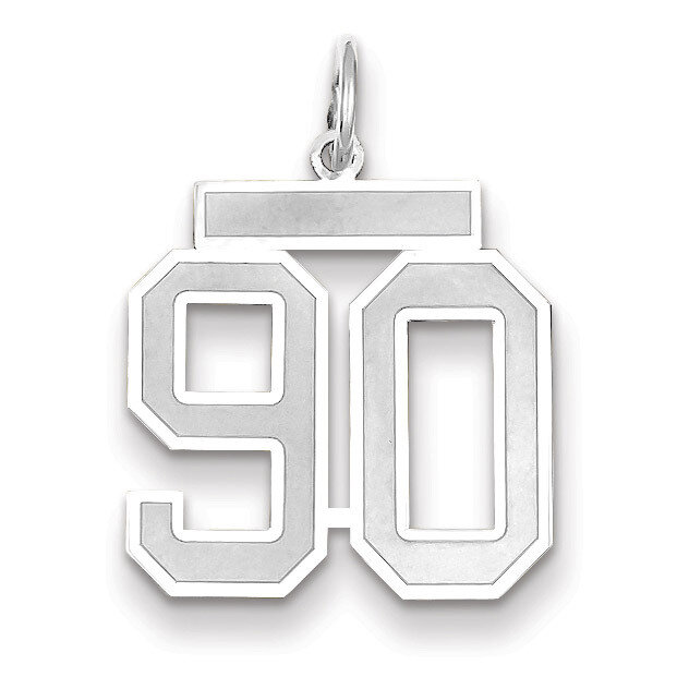 Number 90 Charm Medium Satin 14k white Gold WSM90, MPN: WSM90, 883957079523