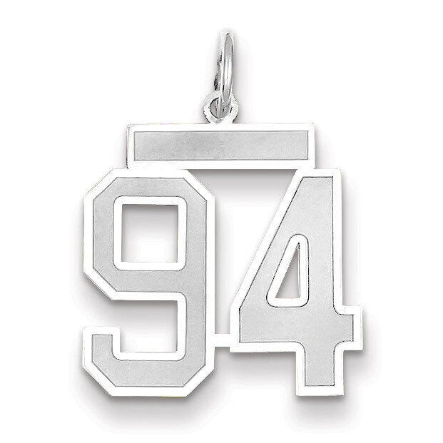 Number 94 Charm Medium Satin 14k white Gold WSM94, MPN: WSM94, 883957079561