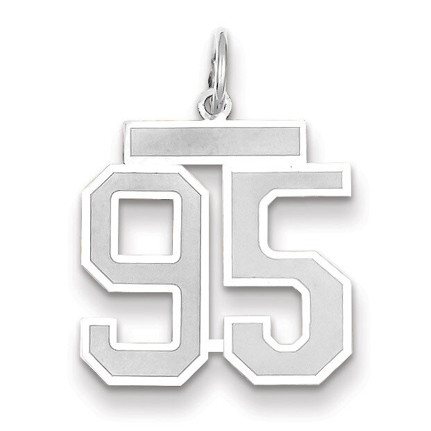 Number 95 Charm Medium Satin 14k white Gold WSM95, MPN: WSM95, 883957079578